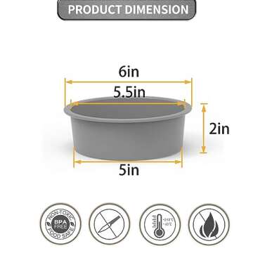 KEYFIVE Silicone Cake Pan Set - 4 Small 5 Inch Nonstick Baking Pans for Delicious Cakes and Treats