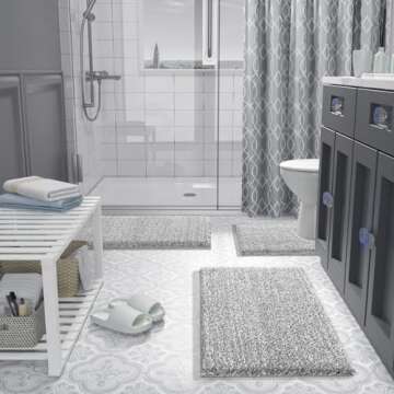 Yimobra Bathroom Rugs Non Slip Washable 36x24, Ultra Soft and Water Absorbent Bath Mats, Plush Fluff...