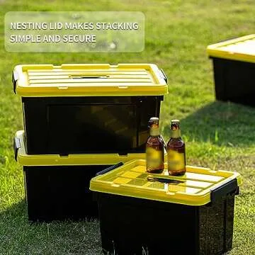 Durable Cetomo 72Qt Storage Bins - Stackable & Stylish