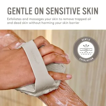 Sud Scrub® Antimicrobial Silicone Body Scrubber, Exfoliating Body Scrubber for Sensitive Skin, Eco Friendly Shower Scrubber for Body, Silicone Body Brush for Showering, Clay