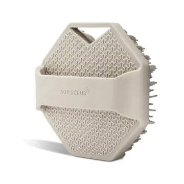 Sud Scrub® Antimicrobial Silicone Body Scrubber, Exfoliating Body Scrubber for Sensitive Skin, Eco Friendly Shower Scrubber for Body, Silicone Body Brush for Showering, Clay