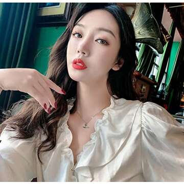 Punk Heart Y2K Saturn Necklace - 5 Colors Available Fashion Baroque Rhinestone Love Heart Saturn Planet Pendant Necklace Jewelry (White necklace)