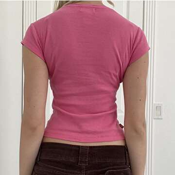 Women Vintage T-Shirt Casual Short Sleeve Round Neck Graphic Print Blouse Tee E-Girl Fairy Grunge St...