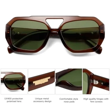 SOJOS Polarized Retro Hex Sunglasses for Women & Men
