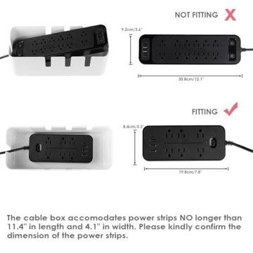 Baskiss Wooden Cable Management Box Organize Hide Cords