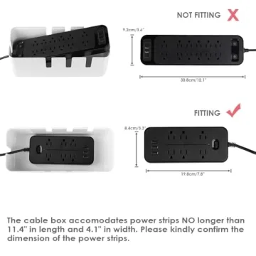 Baskiss Wooden Cable Management Box Organize Hide Cords