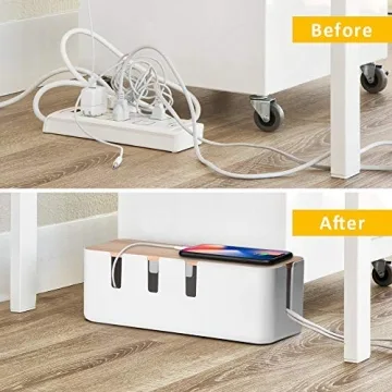 Baskiss Wooden Cable Management Box Organize Hide Cords