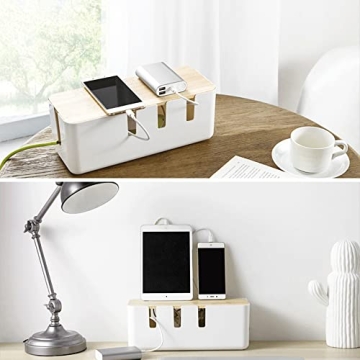 Baskiss Wooden Cable Management Box Organize Hide Cords