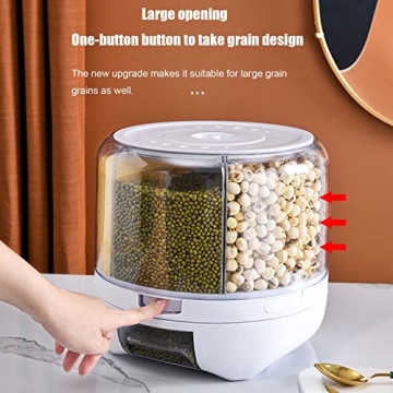 XIYAO 20Lbs Large Grain Dispenser 360° Rotating Storage
