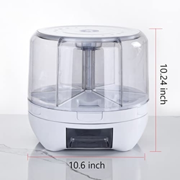 XIYAO 20Lbs Large Grain Dispenser 360° Rotating Storage
