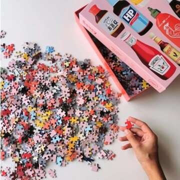 Saucy 1000 Piece Jigsaw Puzzle for Adults | Premium 100% Recycled Board | 1000 Piece Classic Condiments Jigsaw Puzzle | Gifts for Puzzle Lovers | Happily Jigsaw Puzzles