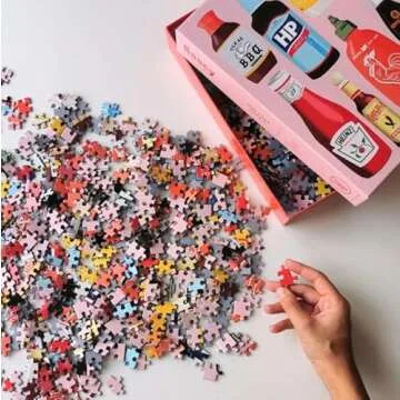 Saucy 1000 Piece Jigsaw Puzzle for Adults | Premium 100% Recycled Board | 1000 Piece Classic Condiments Jigsaw Puzzle | Gifts for Puzzle Lovers | Happily Jigsaw Puzzles