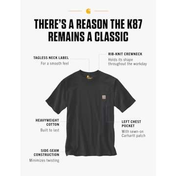 Carhartt Men's Heavyweight Pocket T-Shirt - Durable Fit