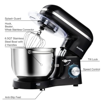 Aucma Stand Mixer 6.5QT 660W Kitchen Electric Mixer