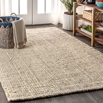 JONATHAN Y Hand Woven Chunky Jute Area Rug for Home
