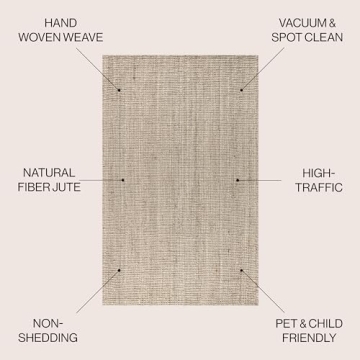 JONATHAN Y Hand Woven Chunky Jute Area Rug for Home