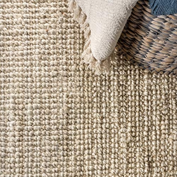 JONATHAN Y Hand Woven Chunky Jute Area Rug for Home