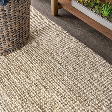 JONATHAN Y Hand Woven Chunky Jute Area Rug for Home