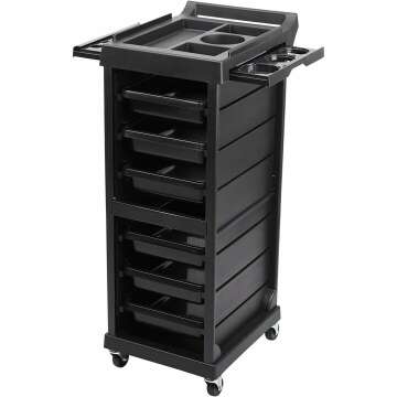 Saloniture Beauty Salon Rolling Trolley Cart - 5 Drawers for Easy Organization