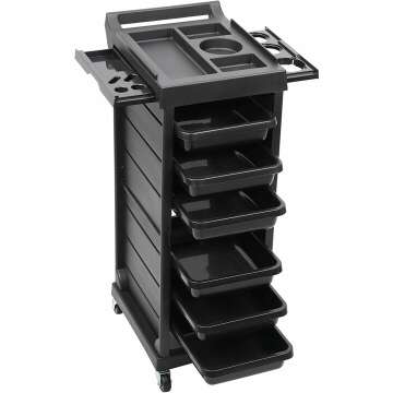 Saloniture Rolling Trolley Cart with 5 Drawers