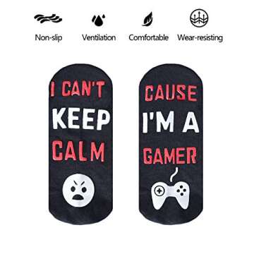 Do Not Disturb I'm Gaming Socks Novelty Gamer Socks Funny Christmas Gifts Stocking Stuffers for Teen Boys Kids Men Women
