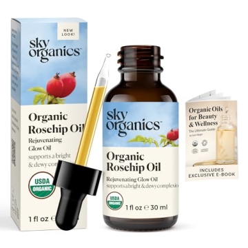 Sky Organics Organic Rosehip Oil (1oz) Cold-Pressed Rosehip Seed Oil, Anti-aging Face Oil, Antioxida...