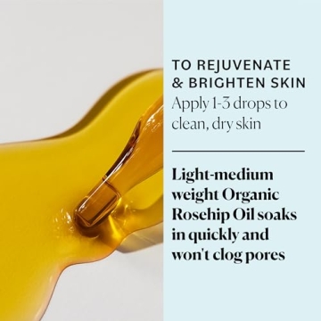 Sky Organics Organic Rosehip Oil (1oz) Cold-Pressed Rosehip Seed Oil, Anti-aging Face Oil, Antioxidant Face Oil, 100% Pure Anti-Aging Rosehip Seed Oil for Radiant Skin, Hair and Acne