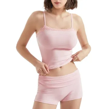 SUUKSESS Women's Stylish Lounge Set with Lace Trim