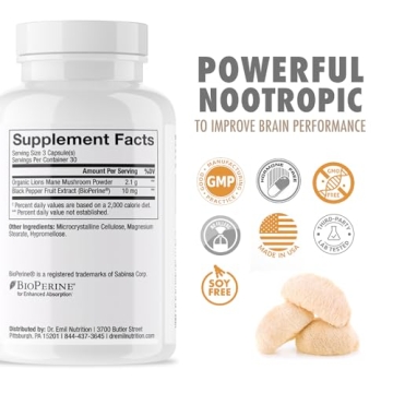 Dr. Emil's 2100mg Lion's Mane Capsules for Focus and Clarity