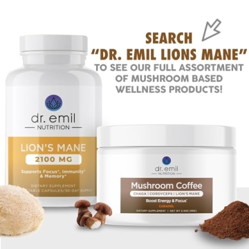 Dr. Emil's 2100mg Lion's Mane Capsules for Focus and Clarity