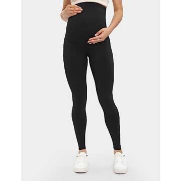 Buttergene Women's Maternity Leggings over the Belly Maternity Yoga Pants Workout Pregnancy Leggings