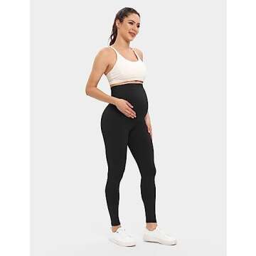 Buttergene Women's Maternity Leggings over the Belly Maternity Yoga Pants Workout Pregnancy Leggings