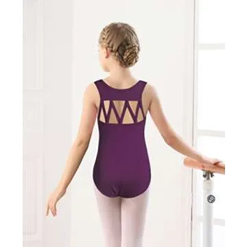 DANSHOW Tank Dance Leotards for Girls,Back M Straps(6001-L-09B)