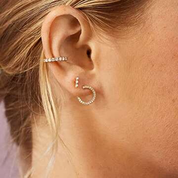 Obidos Cuff Earrings for Women 14K Gold Plated Ear Cuffs for Non Pierced Ears Cartilage Earrings