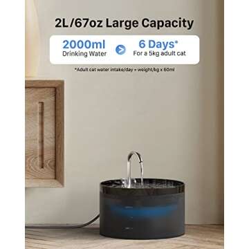 Cat Water Fountain: Dog Bowl Fountains - Automatic Pet Dispenser - Dogs Drinking Waterer Bowls Indoo...