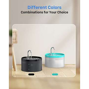 Cat Water Fountain: Dog Bowl Fountains - Automatic Pet Dispenser - Dogs Drinking Waterer Bowls Indoor - Auto Watering Dish Supplies - Easy Cleaning Animal Machine - Quiet 67oz/2L Kitty Drink Fountain