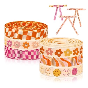 Whaline Retro Groovy Ribbon Set - 6 Rolls for Crafting