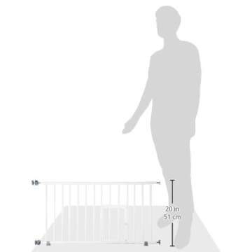 Carlson Pet Products MINI Expandable Extra Wide Pet Gate with Small Pet Door (916006), White, 18-31 inches