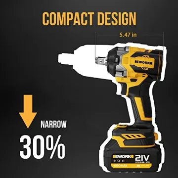 EWORK Cordless Wrench 1/2 Inch, 520 Ft-lbs Torque