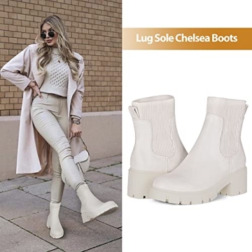 Athlefit Women's White Chelsea Boots for All Occasions