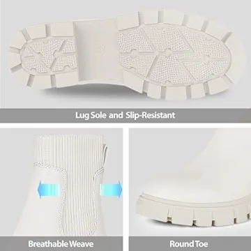 Athlefit Women's White Chelsea Boots for All Occasions