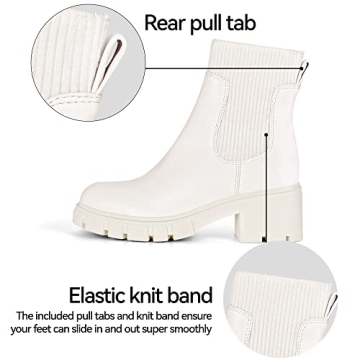 Athlefit Women's White Chelsea Boots for All Occasions