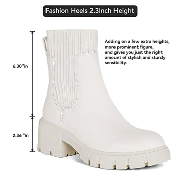 Athlefit Women's White Chelsea Boots for All Occasions