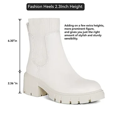 Athlefit Women's White Chelsea Boots for All Occasions