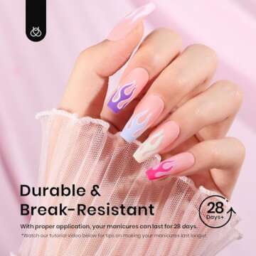 Beetles Gel Nail Tips - 288 Pre-shaped Medium Coffin Tips