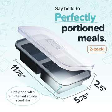Souper Cubes 2 Cup Silicone Freezer Tray with Lids, Perfect for Storing Lasagna, Leftovers, Sauces, ...