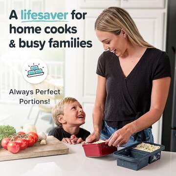 Souper Cubes 2 Cup Silicone Freezer Tray with Lids, Perfect for Storing Lasagna, Leftovers, Sauces, Portioned Meals and More, Silicone Soup Freezer Molds for Meal Prepping - Charcoal - 2-Pack