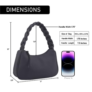 Braided Top Handle Shoulder Bag For Women - Stylish Hobo