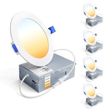 Ensenior 4 Pack 4 Inch LED Recessed Light, Dimmable, 2700K-5000K 5CCT, 750LM High Brightness, 9W 120...