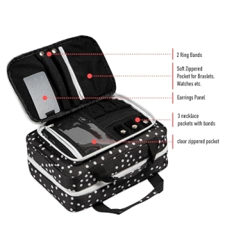 Large Toiletry Travel Bag with Jewelry Organizer for Women